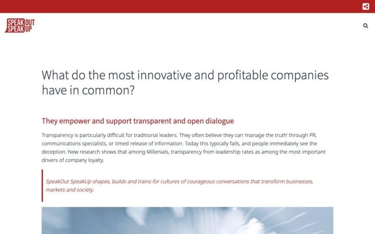 Screenshot of SpeakOut SpeakUp
